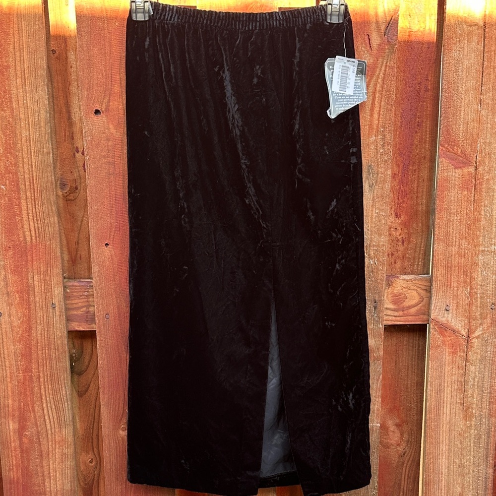 R&K Evening Sears Black Velvet Maxi Skirt Size S
